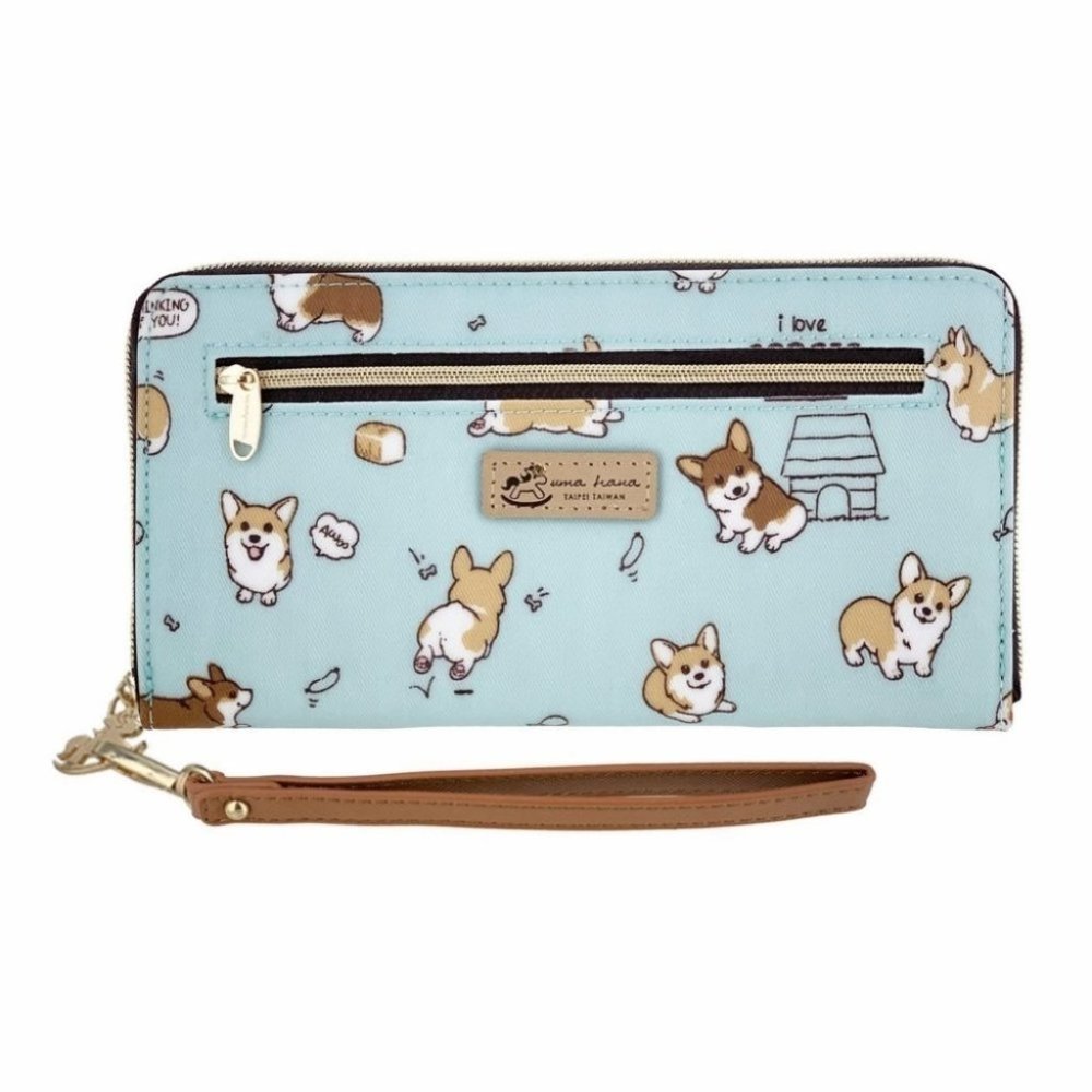 Waterproof Corgi Zipper Wristlet Long Wallet